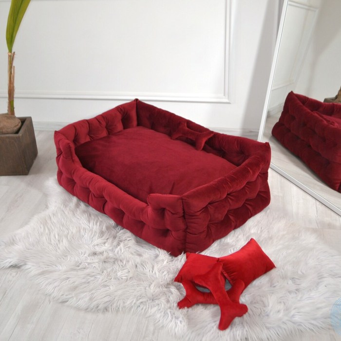 Red Personalized Pet Anxiety Bed Handmade for Big Dogs and - Etsy Anti-anxiety luxury pet bed